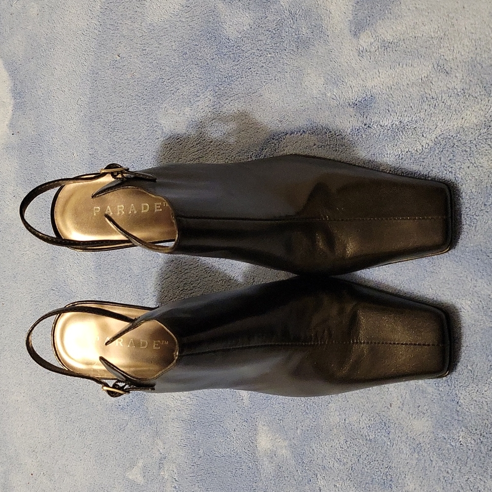 Black Leather Heels w'Ankle Strap